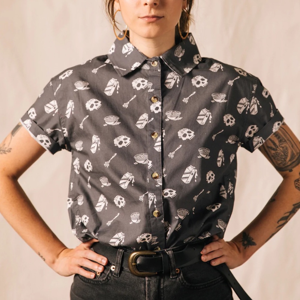 PYKNIC “Cerial Killer” 🥣☠️ button down tee